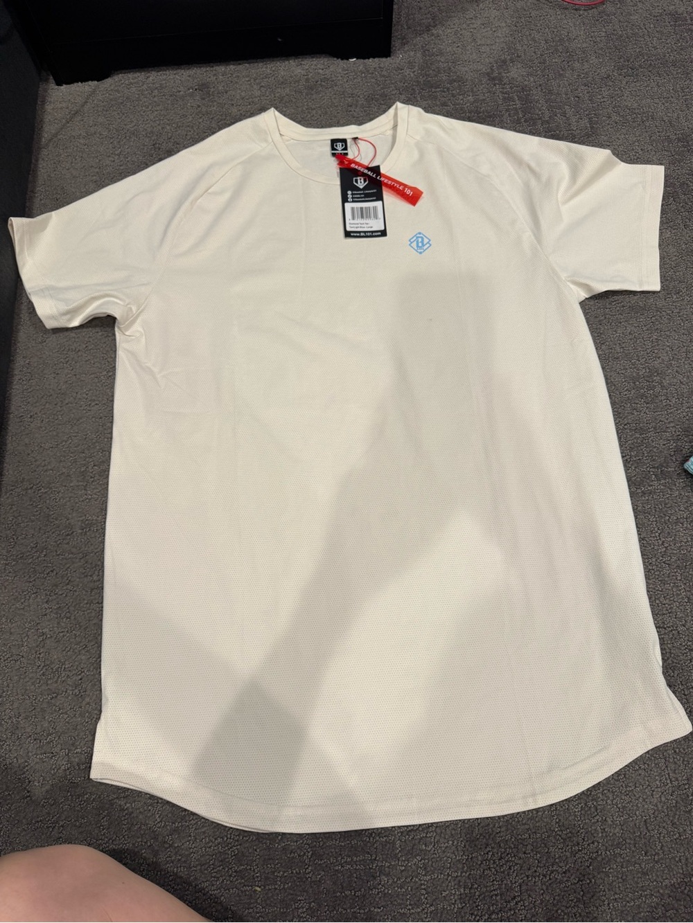 Baseball Lifestyle 101 Men's Cream Short-Sleeve Diamond Tech Tee Crewneck Shirt